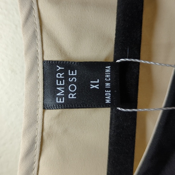 Emery Rose Beige and Black Women's Blouse Size XL NWT NEW - Picture 2 of 5